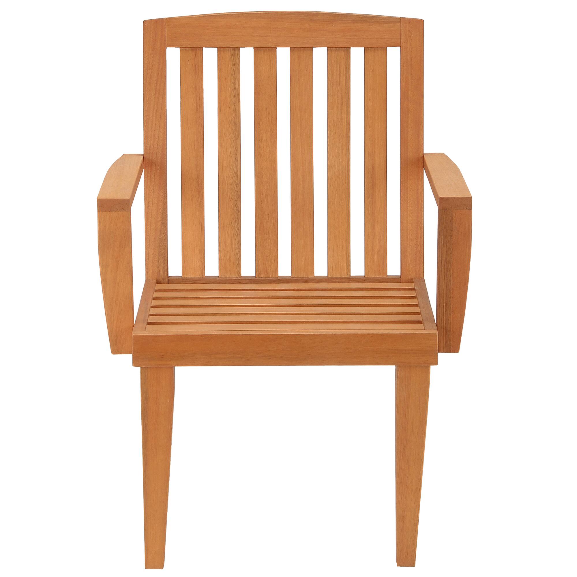 Eucalyptus Grandis Wood Dining Armchair with Beige Cushion